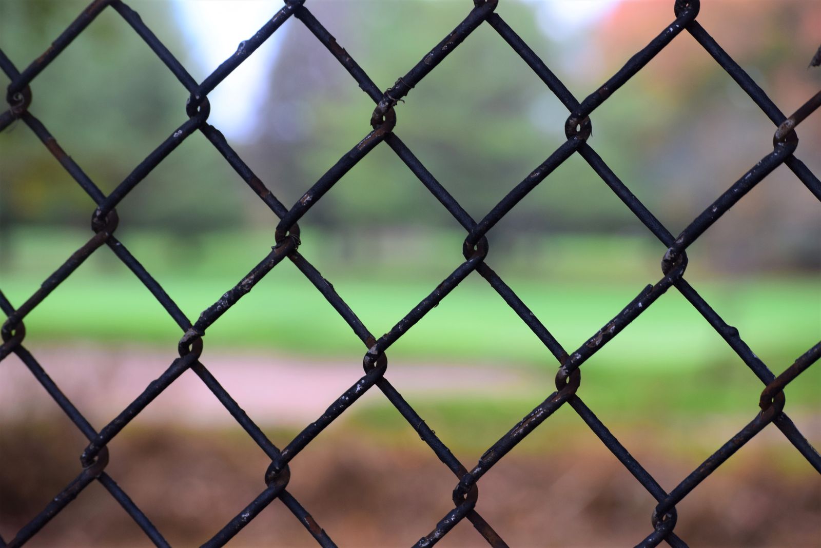 Black chain-link fence at a residential property